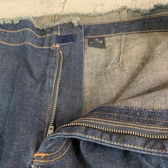 Vintage Sergio Valente Size 16 Women Blue‎ Jeans Flared Denim Raw Hem 34x31 Cuff - Picture 9 of 10